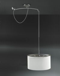 Carpyen - Lámpara Colgante FINGER 45cm Plomo Met. + Pant. Blanca Carpyen